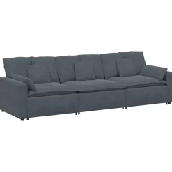 vidaXL Modulsoffa med dynor mörkgrå