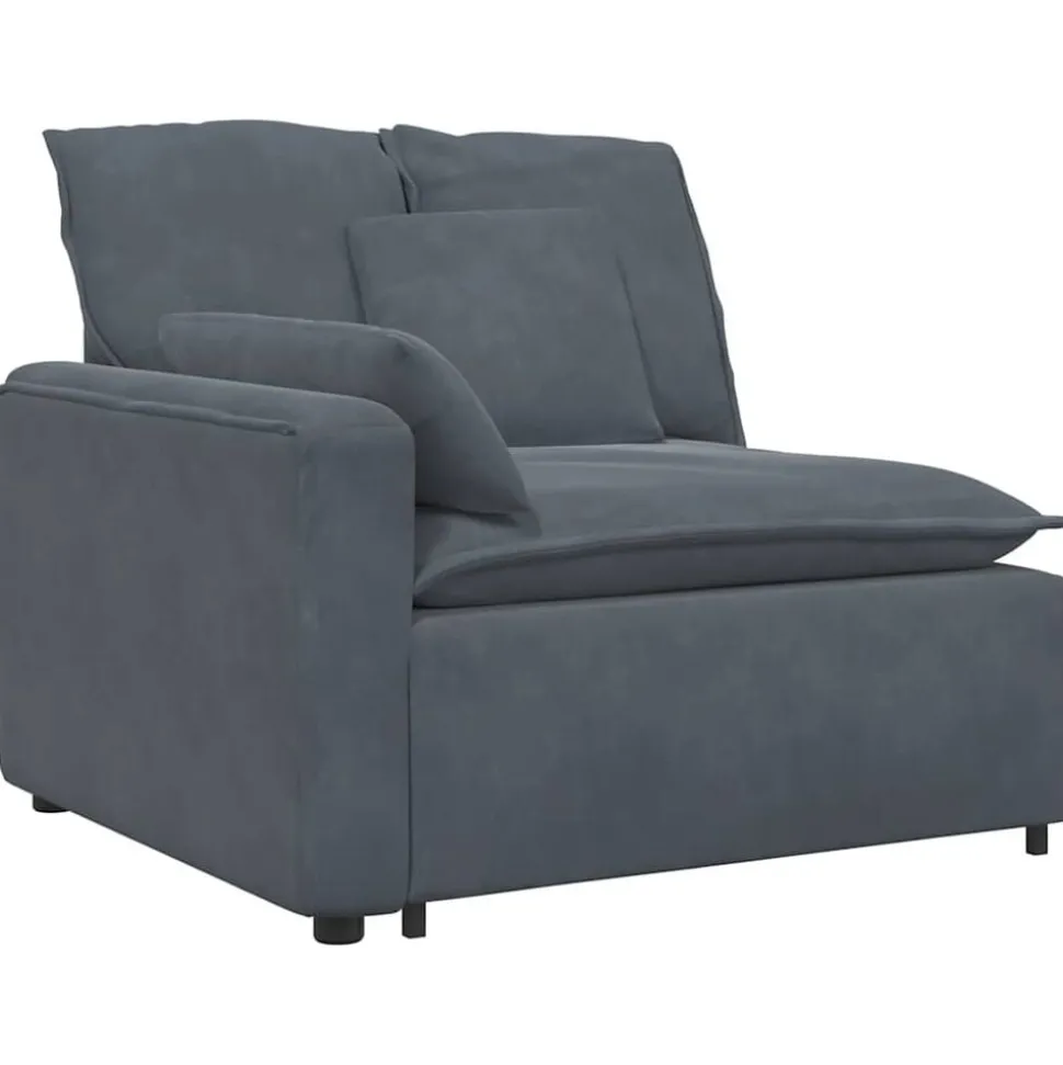 vidaXL Modulsoffa med dynor mörkgrå