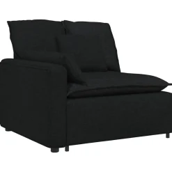 Discount vidaXL Modulsoffa med dynor i tyg Svart