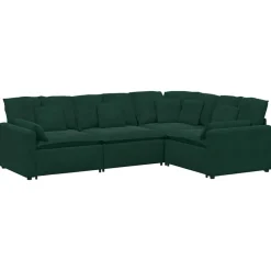 New vidaXL Modulsoffa med dynor sammet Mörkgrön
