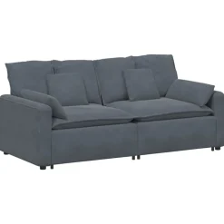 vidaXL Modulsoffa med dynor mörkgrå