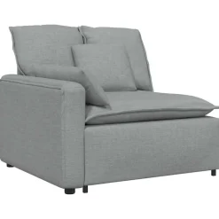 vidaXL Modulsoffa med dynor i tyg ljusgrå