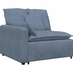 Discount vidaXL Modulsoffa med kuddar manchestertyg Blå