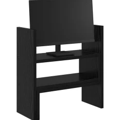 Discount vidaXL Monitorbordshållare 40 x 17 x 41 cm Konstruerat trä Svart ek