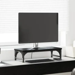 vidaXL Monitorställ Svart Ek 55 x 23 x 14 cm Konstruerat trä