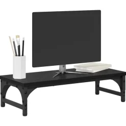 vidaXL Monitorställ Svart Ek 55 x 23 x 14 cm Konstruerat trä