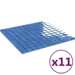 Clearance vidaXL Mosaikplattor 11 pcs 50 x 50 cm Glas Blå
