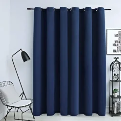 vidaXL Mörkläggningsgardin med metallringar blå 290x245 cm