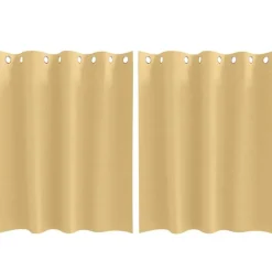 vidaXL Mörkläggningsgardiner med Ringar 2 pcs Beige 140 x 140 cm