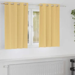 vidaXL Mörkläggningsgardiner med Ringar 2 pcs Beige 140 x 140 cm