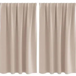 vidaXL Mörkläggningsgardiner med Ringar 2 pcs Taupe 140 x 140 cm