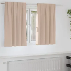 vidaXL Mörkläggningsgardiner med Ringar 2 pcs Taupe 140 x 140 cm