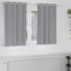 vidaXL Mörkläggningsgardiner med Ringar 2 pcs Ljusgrå 140 x 140 cm
