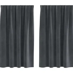 vidaXL Mörkläggningsgardiner 2 pcs Ljusgrå 140 x 140 cm Sammet