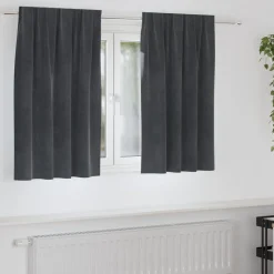 vidaXL Mörkläggningsgardiner 2 pcs Ljusgrå 140 x 140 cm Sammet