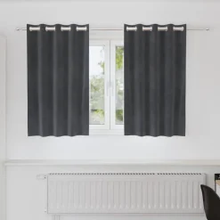 Outlet vidaXL Mörkläggningsgardiner 2 pcs 140 x 140 cm Sammet Ljusgrå