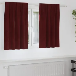 Discount vidaXL Mörkläggningsgardiner 2 pcs 140 x 140 cm Sammet Vinröd