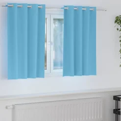 vidaXL Mörkläggningsgardiner med Ringar 2 pcs 140 x 140 cm Ljusblå