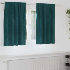 Outlet vidaXL Mörkläggningsgardiner 2 pcs 140 x 140 cm Sammet Mörkgrön