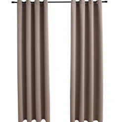 vidaXL Mörkläggningsgardiner med metallringar 2 st taupe 140x175 cm