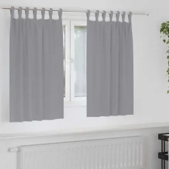 vidaXL Mörkläggningsgardiner med Ringar 2 pcs Ljusgrå 140 x 140 cm