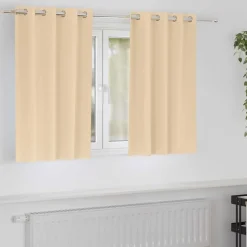 Online vidaXL Mörkläggningsgardiner med Ringar 2 pcs 140 x 140 cm Kräm