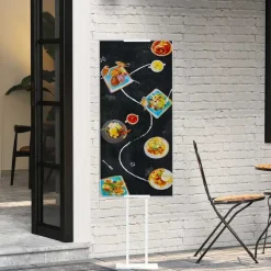 New vidaXL Mässmontrar 2 pcs 30 x 23,5 x 210 cm Stål Vit
