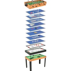 Outlet vidaXL Multi-spelbord 15-i-1 121x61x82 cm lönn Brun