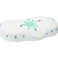 Outlet vidaXL Nackkudde Enfärgad 53 x 35 x 11 cm Minneskum Vit