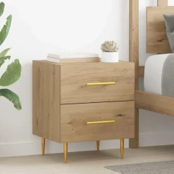Outlet vidaXL Nattduksbord 40 x 35 x 47,5 cm Konstruerat trä artisan ek