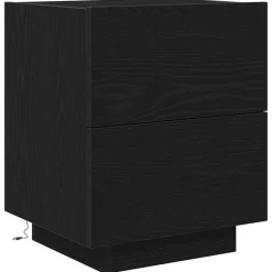 Discount vidaXL Nattduksbord med låda 45 x 40 x 55 cm Konstruerat trä Svart ek