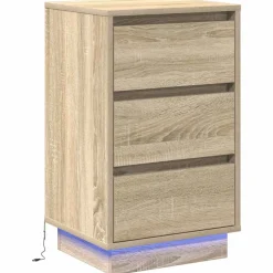 Clearance vidaXL Nattduksbord Sonoma-ek 39 x 34,5 x 65 cm Konstruerat trä Sonoma ek