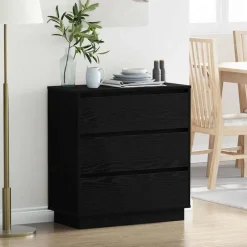 Sale vidaXL Nattduksbord 71 x 34,5 x 75 cm Konstruerat trä Svart ek