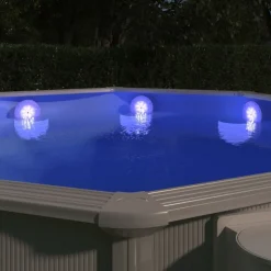 vidaXL Nedsänkbar flytande poollampa med fjärrkontroll vit
