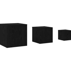 vidaXL Nestingbord 3 pcs Konstruerat trä Svart ek