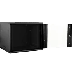 Discount vidaXL Nätverkskabinet med lagring 60 x 60 x 50 cm Stål Svart