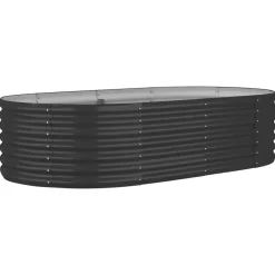 vidaXL Odlingslåda galvaniserat stål 152x80x36 cm antracit