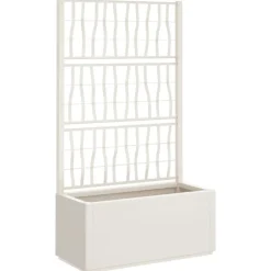 vidaXL Odlingslåda med spaljé 80x36x140 cm PP Vit