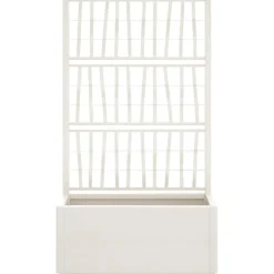 vidaXL Odlingslåda med spaljé 80x36x140 cm PP Vit