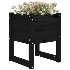 New vidaXL Odlingslåda 40x40x52,5 cm massiv furu Svart