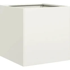 vidaXL Odlingslåda 40x40x40 cm kallvalsat stål Vit