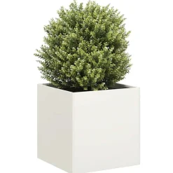 vidaXL Odlingslåda 40x40x40 cm kallvalsat stål Vit