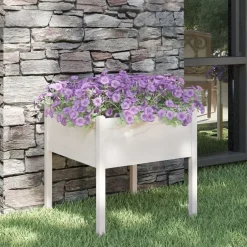Online vidaXL Odlingslåda 70x70x70 cm massiv furu Vit