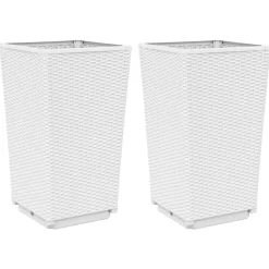 vidaXL Odlingslådor 2 st vit 32,5x32,5x57 cm PP