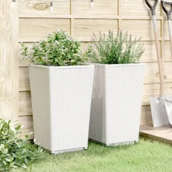 vidaXL Odlingslådor 2 st vit 32,5x32,5x57 cm PP