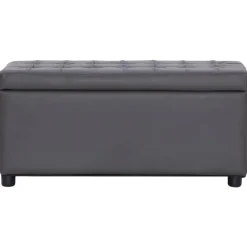 Sale vidaXL Ottoman med förvaring konstläder Grå