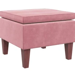 Hot vidaXL Pall med träben sammet Rosa