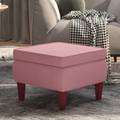 Hot vidaXL Pall med träben sammet Rosa
