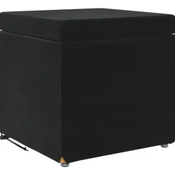 Outlet vidaXL Pall 41 x 41 x 40 cm Sammet och konstruerat trä Svart