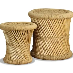 Discount vidaXL Pallar 2 st bambu och jute Brun